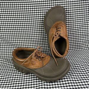 Crocs Axle Islander All Terrain Women's 7 Brown Casual Classic Boat Clog Shoes